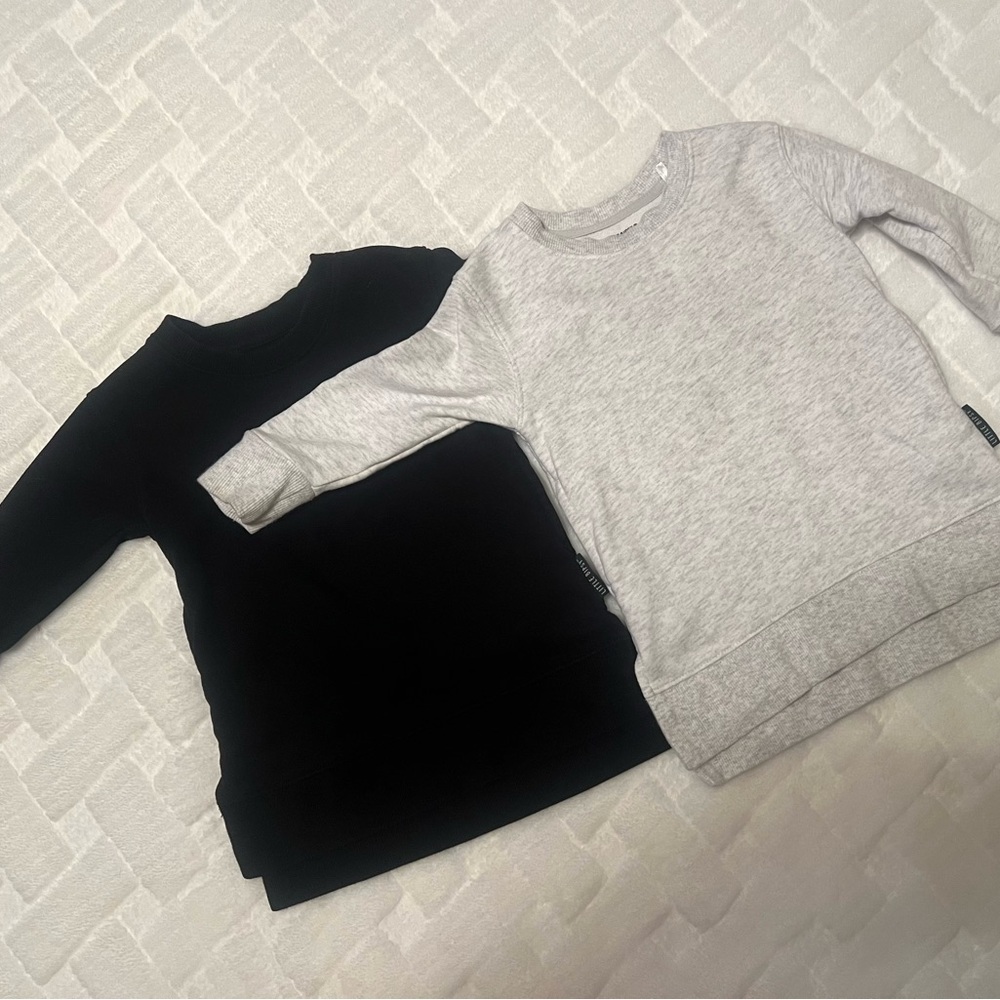 Little Bipsy Sweatshirts in Light Heather Grey & Black 12-18Months